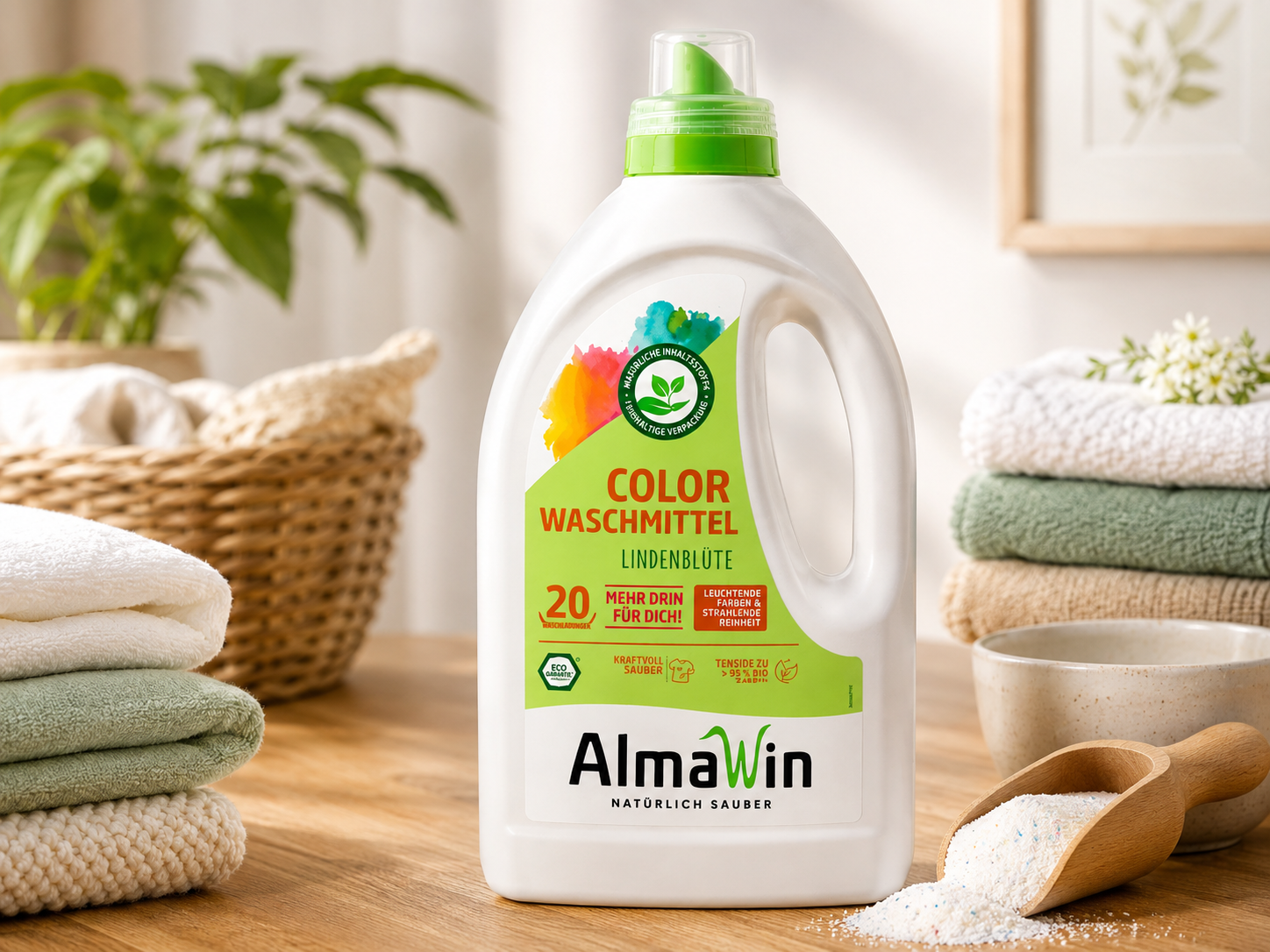 PRACÍ PROSTŘEDEK AlmaWin na barevné prádlo, 20 praní, 1500 ml, ECO garance, eshop.celiakarna.cz